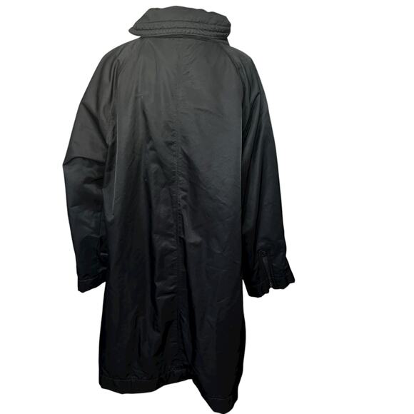 Eileen Fisher Long black nylon cotton fleece lined jacket coat women's sz large - Picture 2 of 9